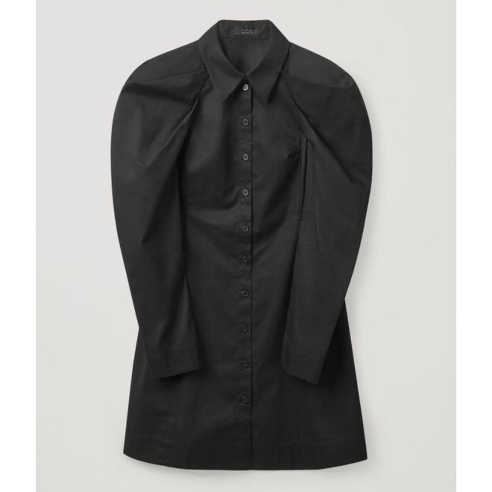 COS black shirt dress with dramatic sleeves, NWT
